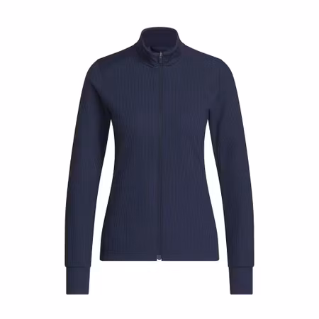 Stickad golfjacka med hel dragkedja för dam | adidas