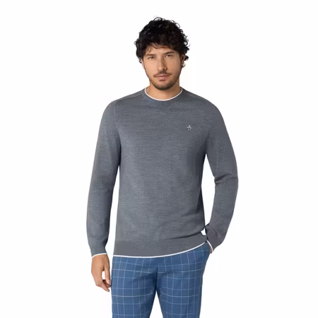 Merinoullströja med rund hals för herr | Original Penguin