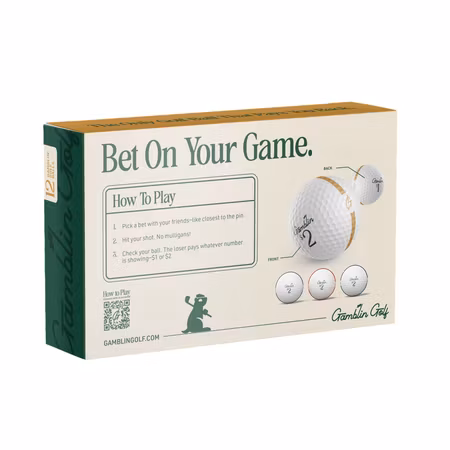 Golfbollar med vadslagningsspel för dam & herr - 12-pack | Gamblin´Golf