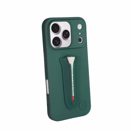 Grönt iPhone-skal med integrerad hållare för golftees - The Tee Case | 3 Putt Round