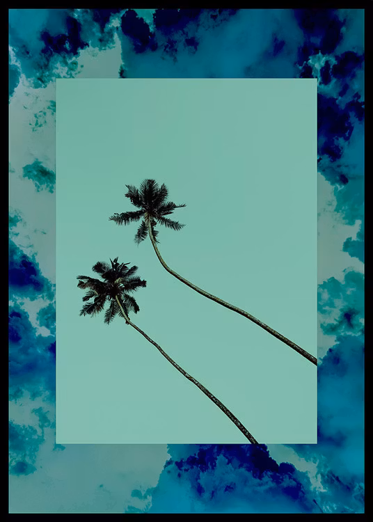 Artwork Love Cloudy Sky Blue Green