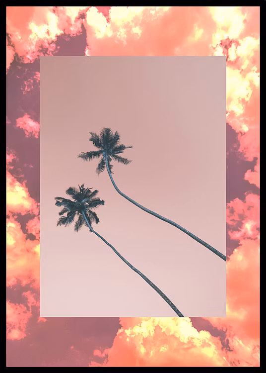 Artwork Love Cloudy Sky Pink