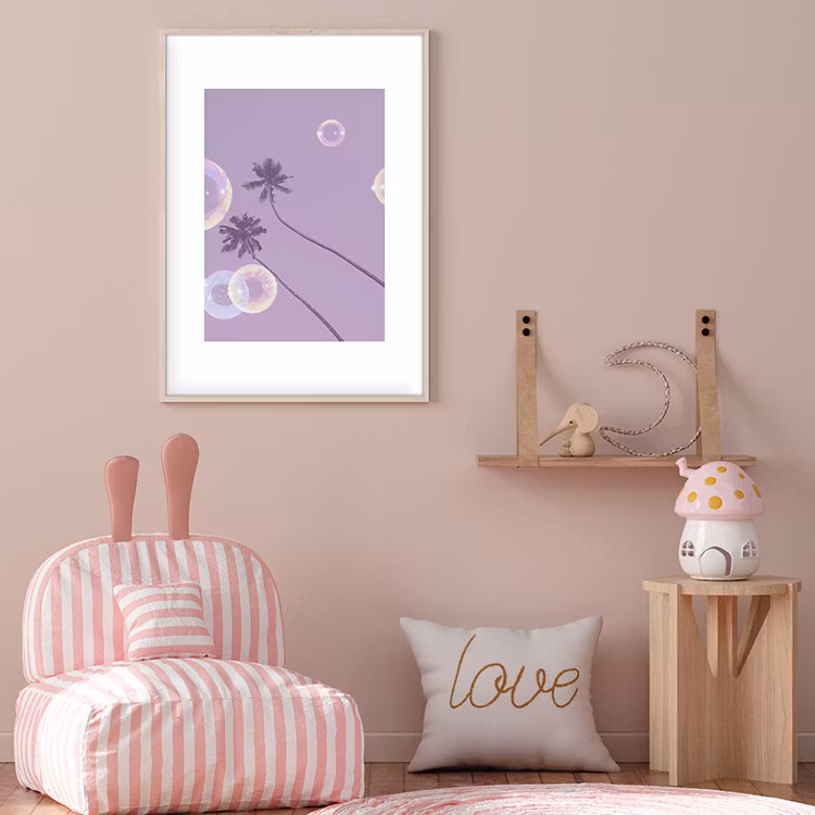 Artwork Love Bubbles Purple