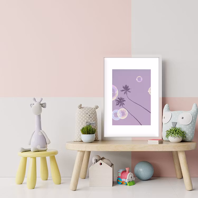 Artwork Love Bubbles Purple