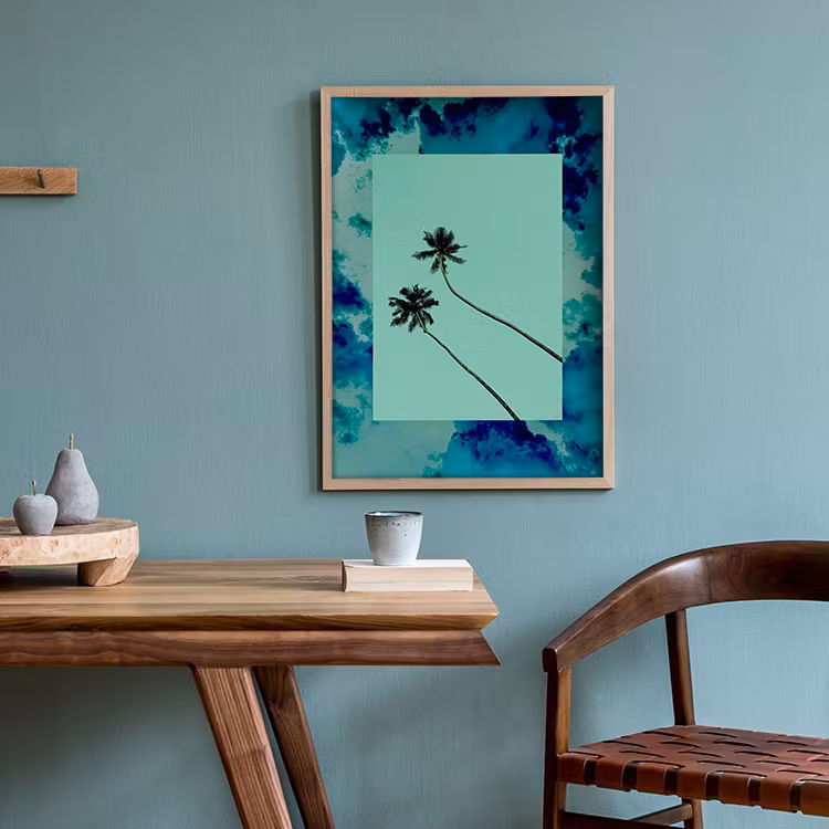 Artwork Love Cloudy Sky Blue Green