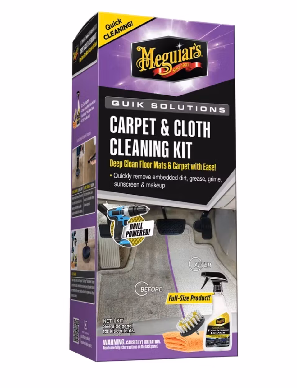 Meguiar's Carpet & Cloth Kit med Quick-Connect Dual-Stiffness Borsthuvud