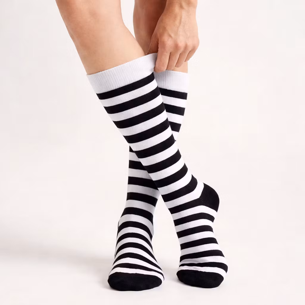 Randiga stödstrumpor (S/V)