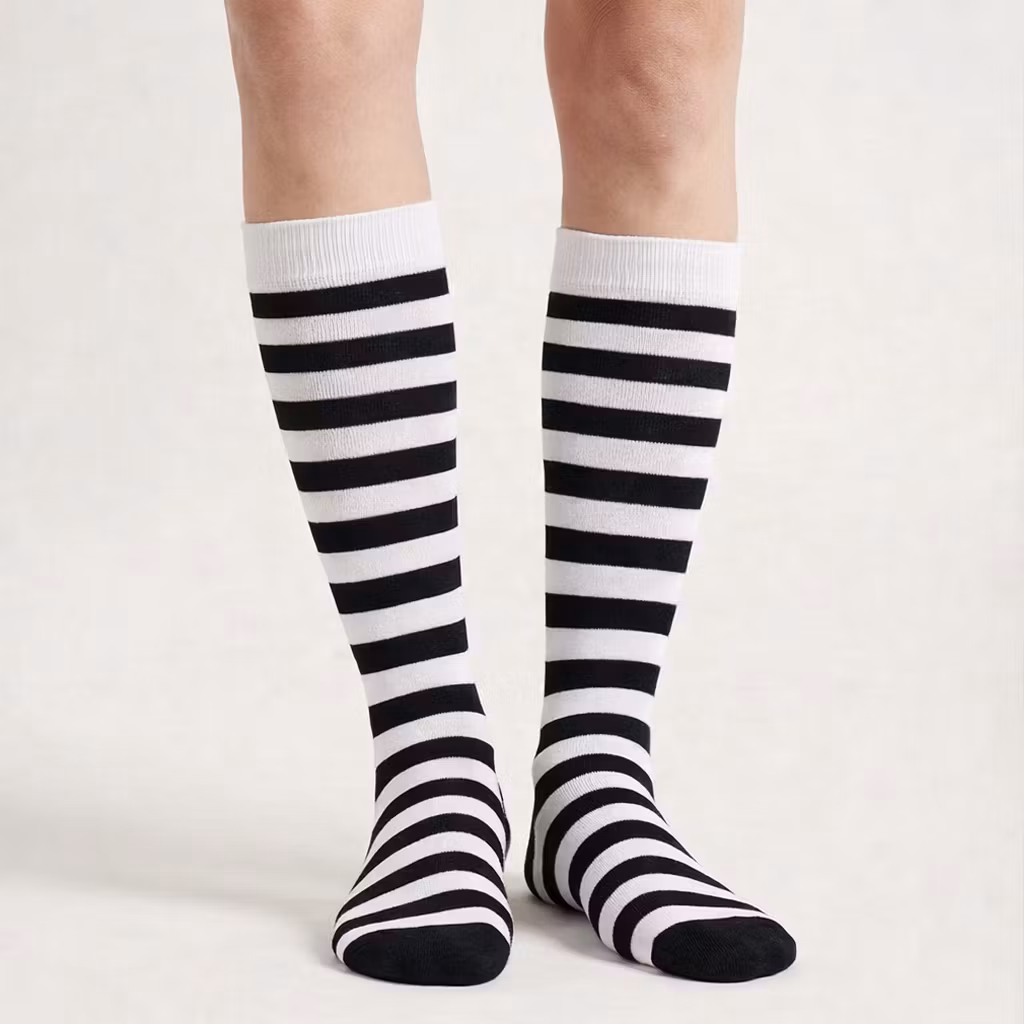 Randiga stödstrumpor (S/V)