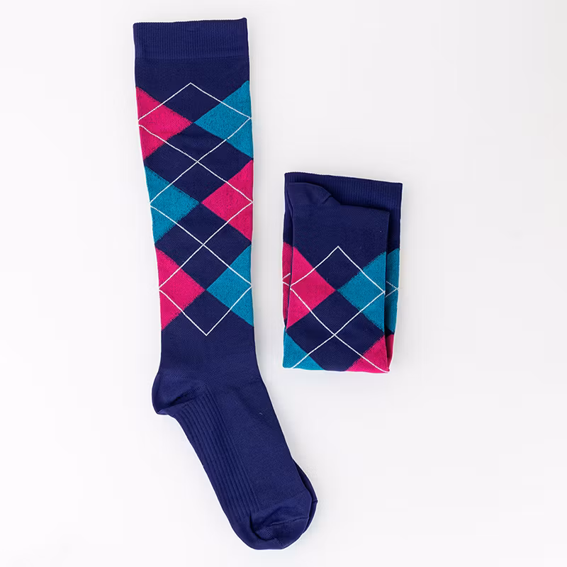 Rutiga stödstrumpor