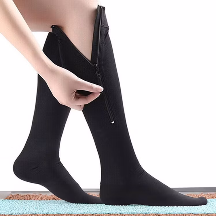 Stödstrumpor blixtlås