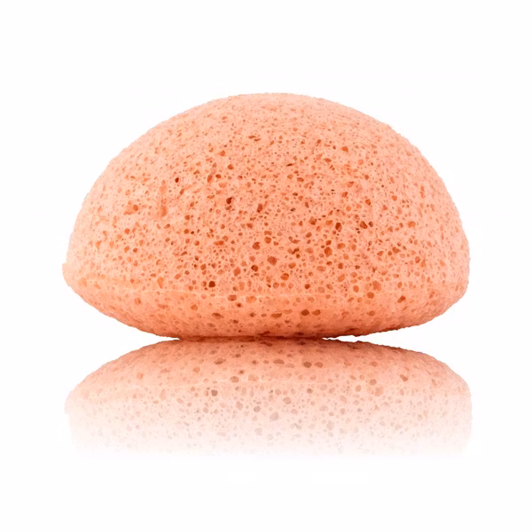 En ekologisk konjacsvamp i färg rosa.
