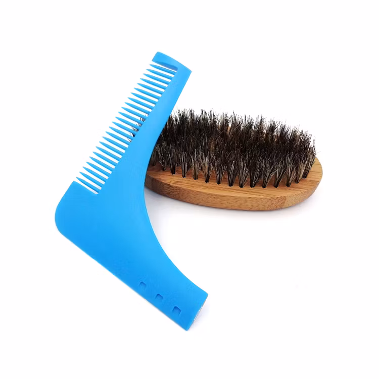 Skäggmall och skäggborste