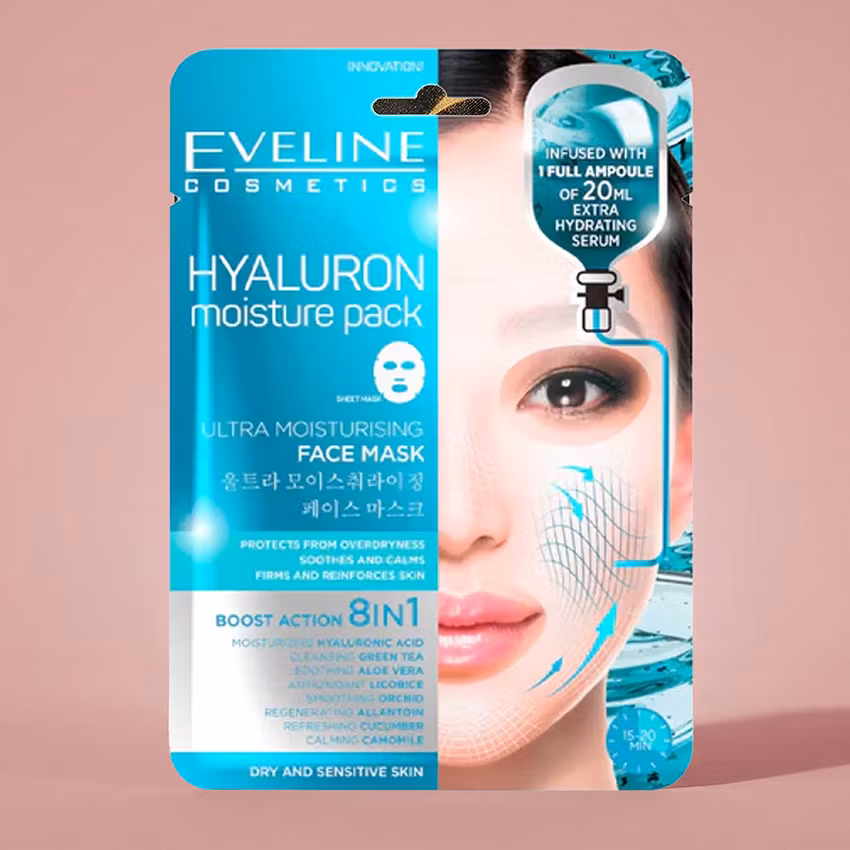 Ansiktsmask med hyaluronsyra