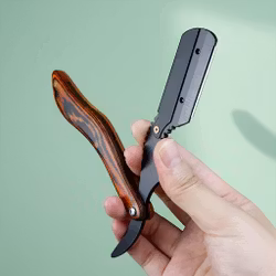 Rakkniv i trä och svart stål