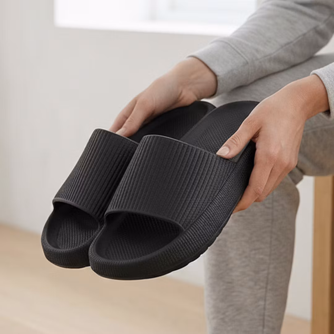 Extra mjuka tofflor (svart)