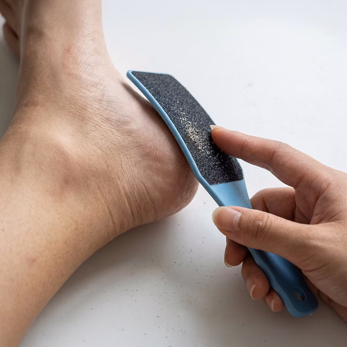 Rundad fotfil för mjuka fötter