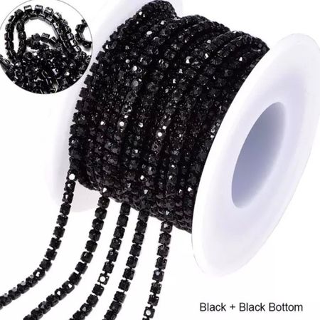 Strasskedja Black (färgad bas) SS6