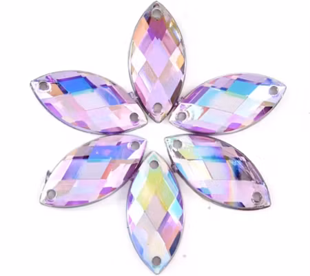 Akrylstenar Navette Violet ab 7x15 , 50st