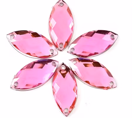 Akrylstenar Navette Pink 9x18 , 50st