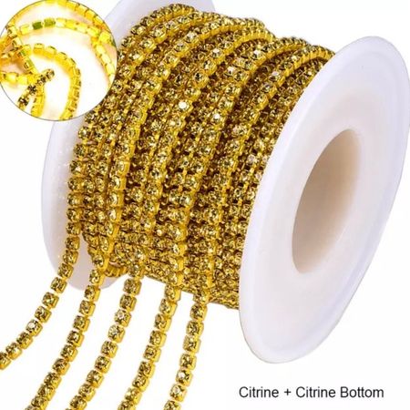 Strasskedja Citrine (färgad bas) SS12