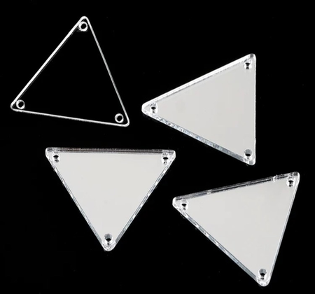 Akrylspeglar trekant silver