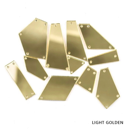 Akrylspeglar set light golden