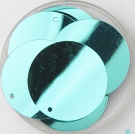 Runda paljetter 40mm Light blue 20st