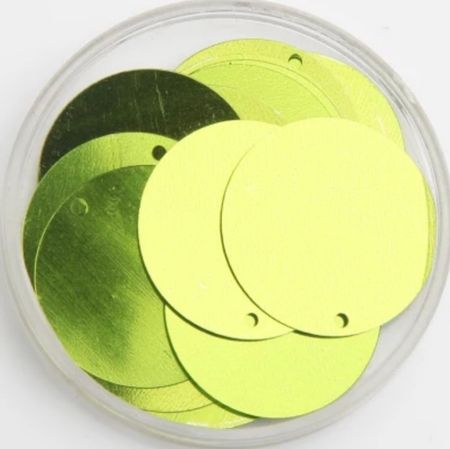 Runda paljetter 40mm Light green 20st