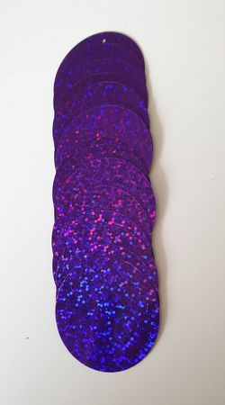 Runda paljetter 40mm Laser dark purple 20st