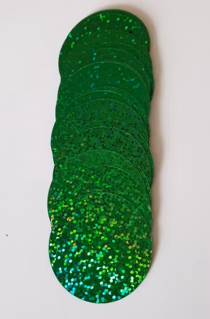 Runda paljetter 40mm Laser dark green 20st
