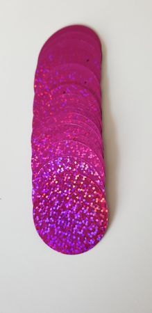 Runda paljetter 40mm Laser rose 20st