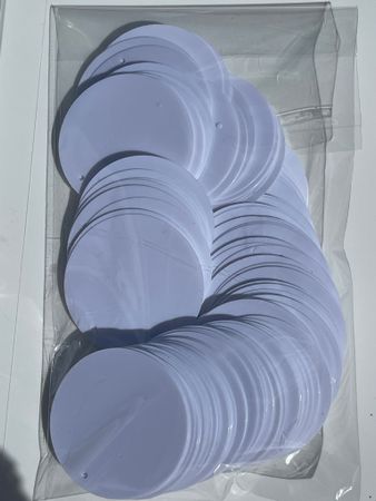 Runda paljetter 40mm Solid white (Storpack) 100st
