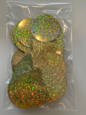 Runda paljetter 40mm Lasergold (Storpack) 100st