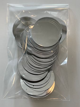 Runda paljetter 40mm Silver (Storpack) 100st
