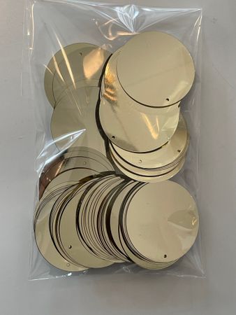 Runda paljetter 40mm Light gold (Storpack) 100st