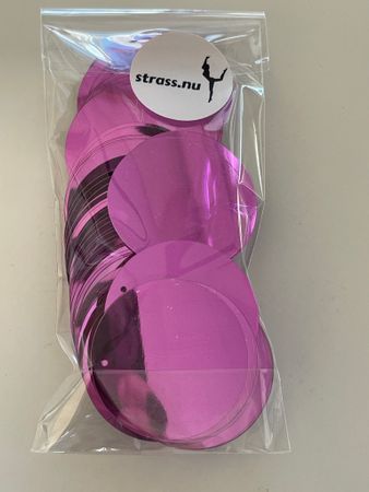 Runda paljetter 40mm Rose (Storpack) 100st