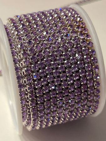 Strasskedja Crystal amethyst / violet (silvrig bas)