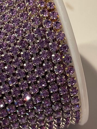 Strasskedja Crystal amethyst / violet (silvrig bas)