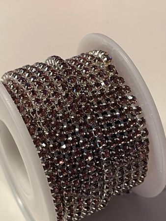 Strasskedja Light amethyst silvrig bas