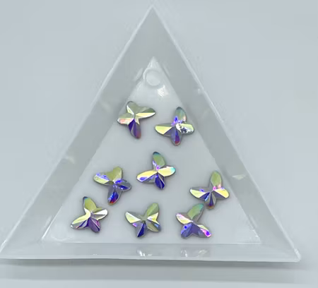 Butterfly  8mm crystal ab. 25st