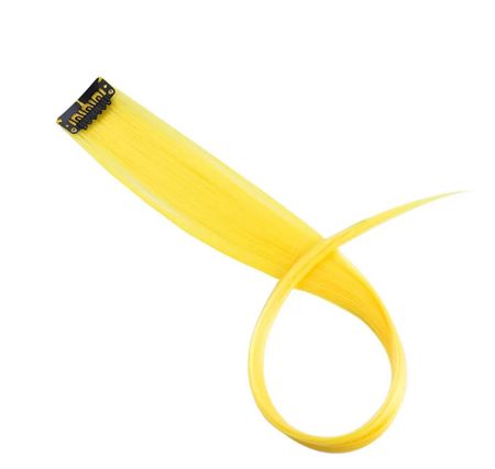 Syntetisk hårslinga med clips 1-pack Yellow