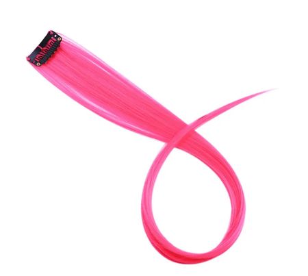 Syntetisk hårslinga med clips 1-pack  Hot Pink