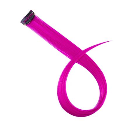 Syntetisk hårslinga med clips 1-pack Rose red