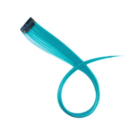 Syntetisk hårslinga med clips 1-pack Cyan