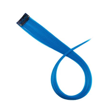 Syntetisk hårslinga med clips 1- pack Lake Blue
