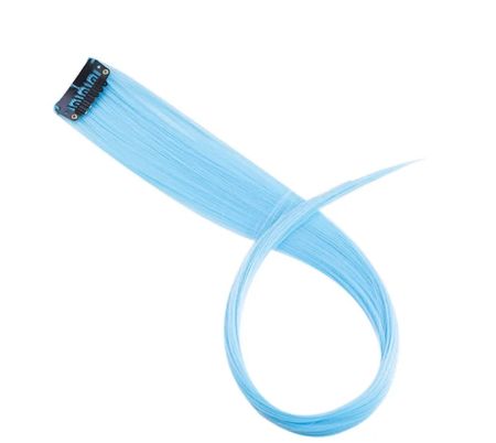 Syntetisk hårslinga med clips 1-pack Light Blue