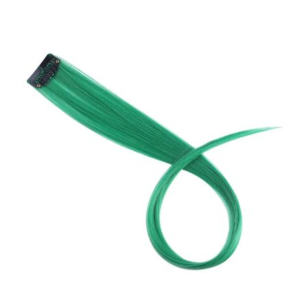Syntetisk hårslinga med clips 1-pack Dark Green