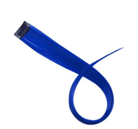 Syntetisk hårslinga med clips 1- pack Blue