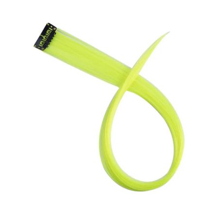 Syntetisk hårslinga med clips 1-pack Flourocent Green