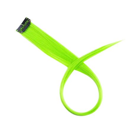Syntetisk hårslinga med clips 1-pack Green